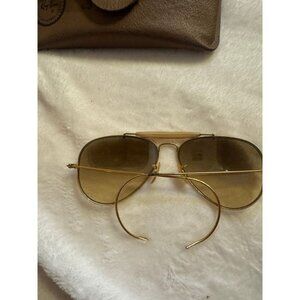 Vintage B&L Ray-Ban Outdoorsman Aviator Gold B-15 Brown Lens Sunglasses USA